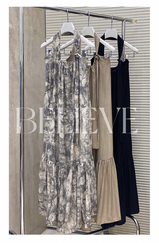 [believe] chic artist elegant atmosphere hanging neck design concept dress bl8657# JJ