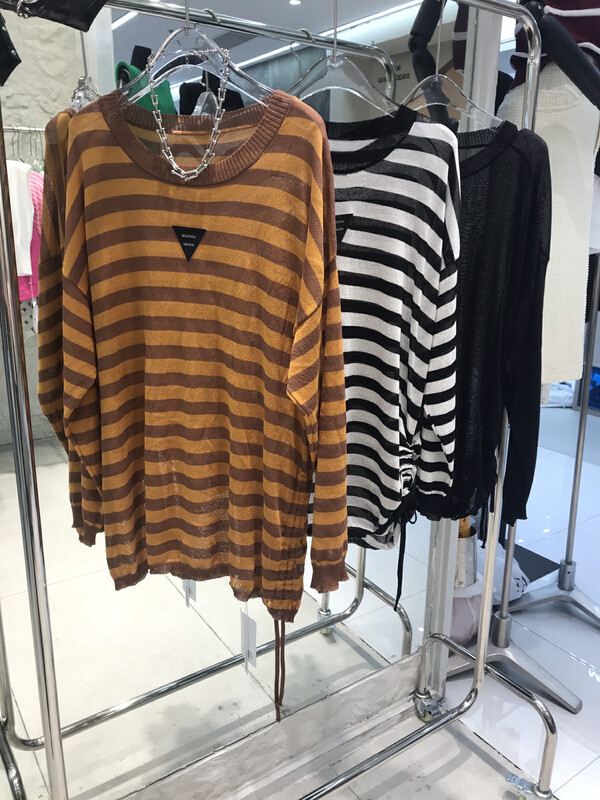[o.shazidian] striped loose sunscreen long sleeve T-shirt 6067# CSX