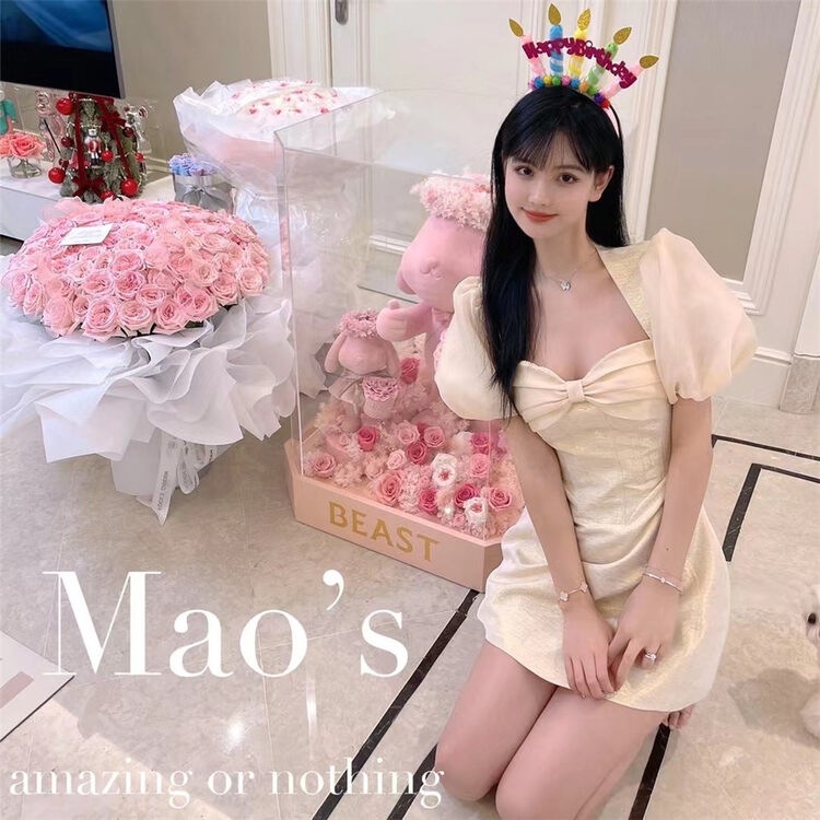 [Mao's] pure desire bubble sleeve shows thin celebrity style dress ys1-6614# JJ