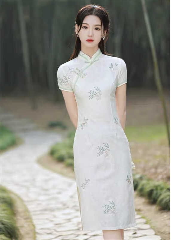 New in early summer! [crystal home] elegant personality temperament improved cheongsam dress 640# PCZ