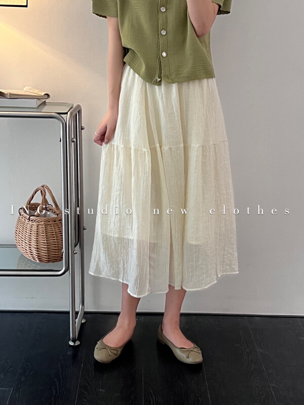 [ing] high waist chic soft waxy mesh skirt 7915