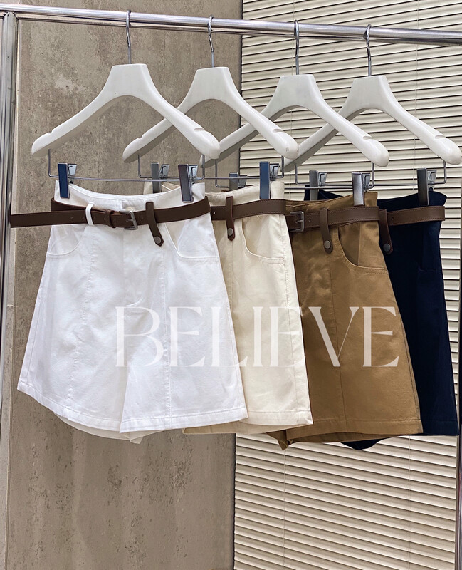 [believe] fashionable simple and versatile casual shorts (with belt) (only casual shorts) bl8350# JJ