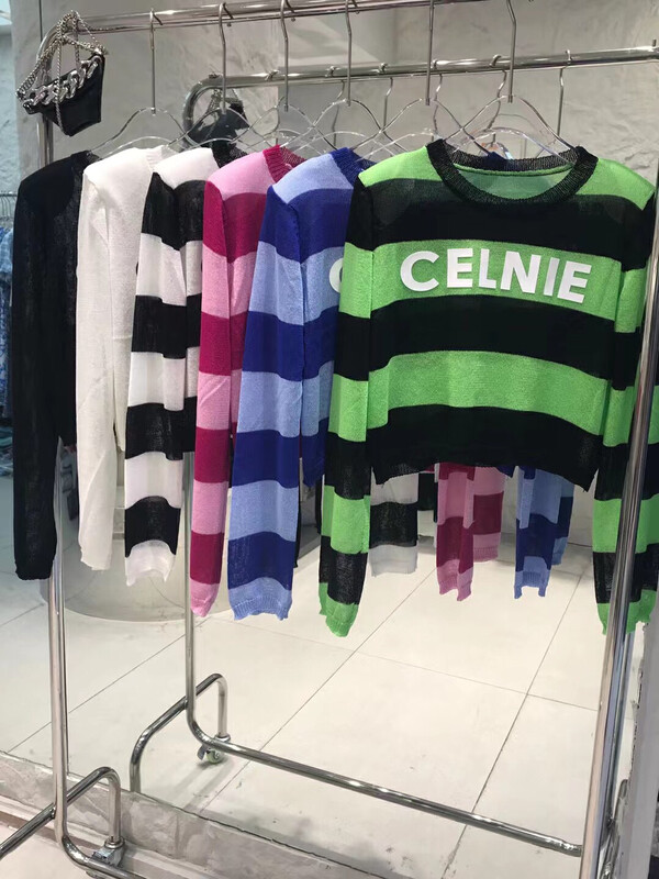 [o.shazidian] striped letter fashion shirt 6079# CSX