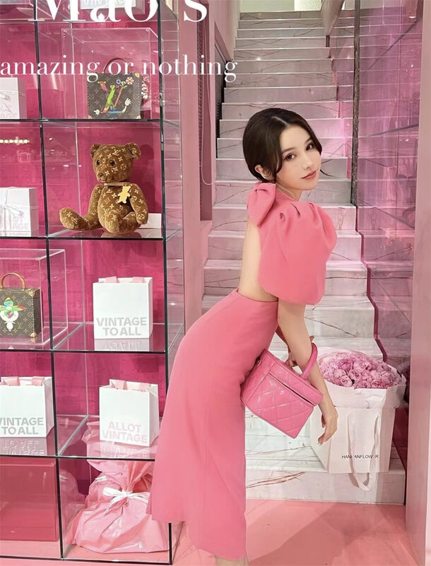 [Mao's] sweet round neck bubble sleeve dress ys1-6588 \jj