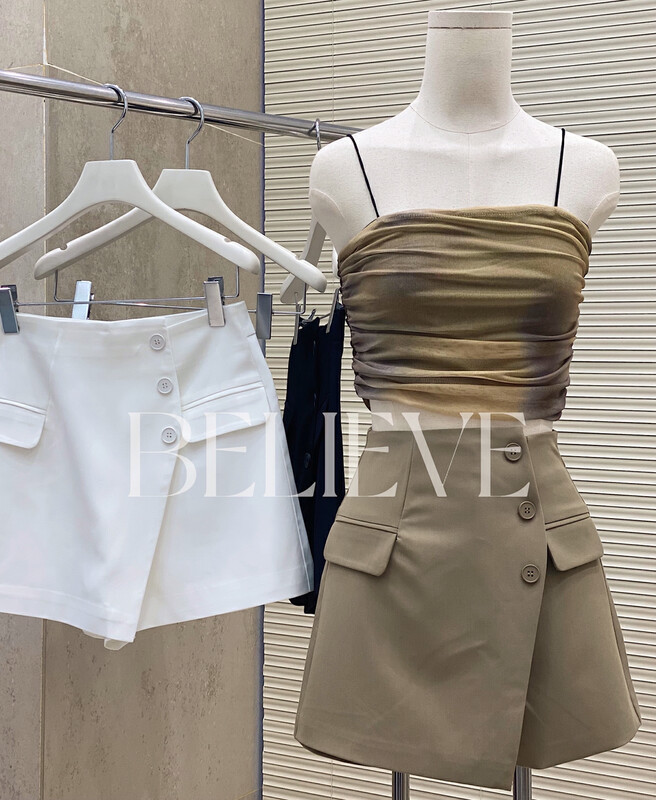 [believe] fashionable, versatile, slim and textured skirt pants bl9550 \jj