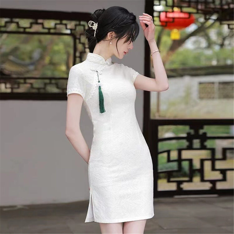 [crystal home] elegant lace short dress (without pendant) ys1-618# PCZ