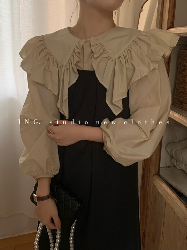 New year in early spring! [ing] French temperament sweet baby collar short shirt 6786# ZSY