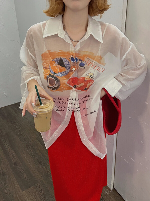 [yj.simple] versatile printed casual shirt y003-3091# ozq