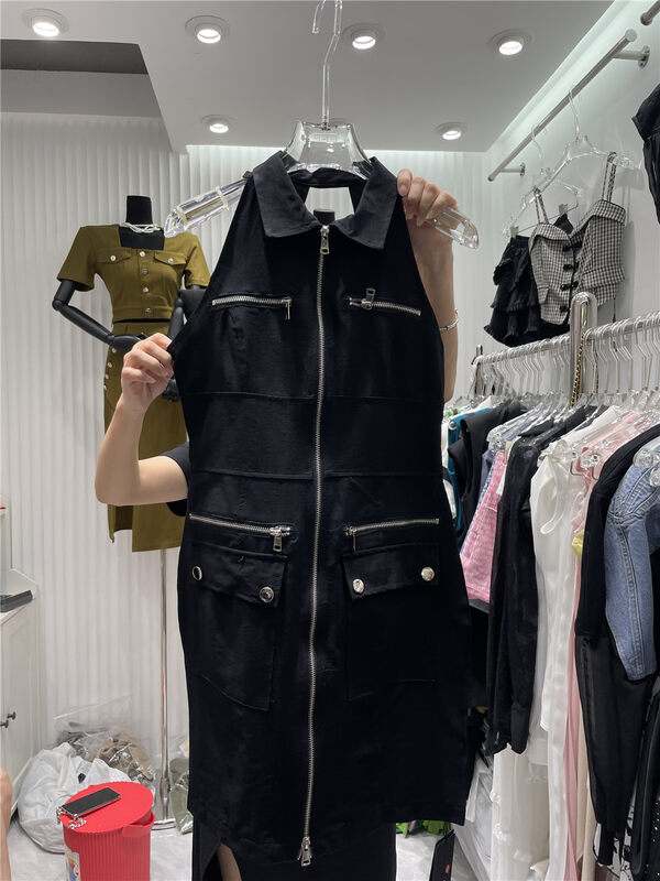 [mialiesy] personalized Halter sleeveless zipper dress 686# PCZ