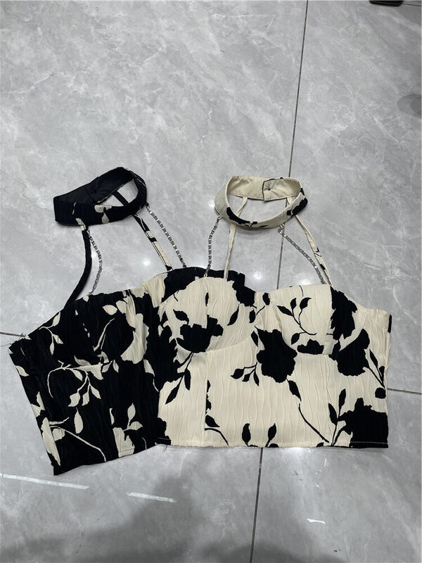 [mialiesy] temperament Spice Girl Halter flower vest / sling 700# PCZ