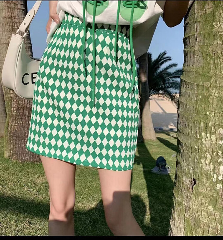 [I-D] Korean diamond check skirt (inner safety pants) 858-1# ll