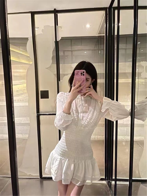 [little woman] heavy industry Lace Chiffon Dress 22253# PCZ