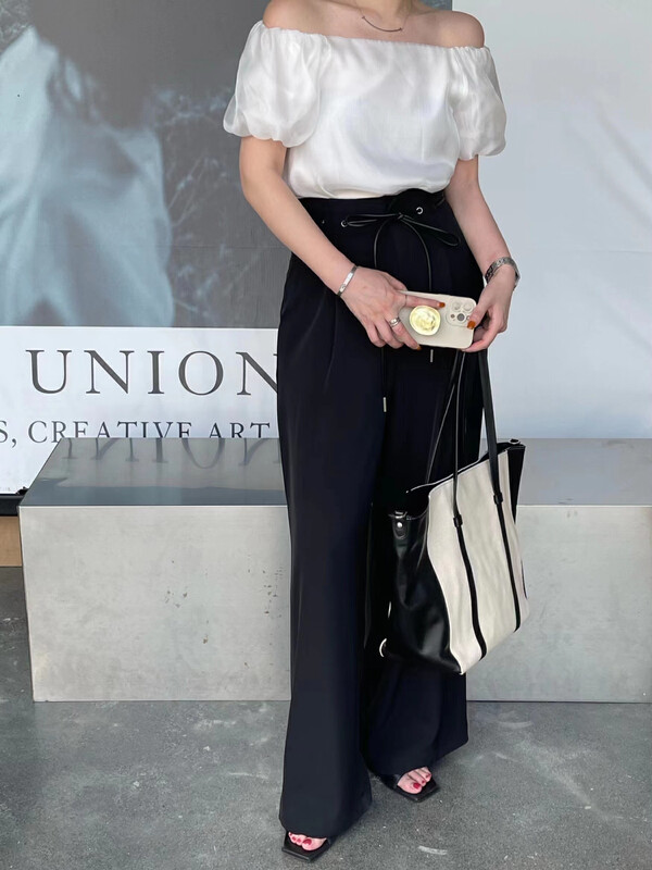 [cottoncandy] commuter versatile bandage pants (with waist rope) 22s623# XJ