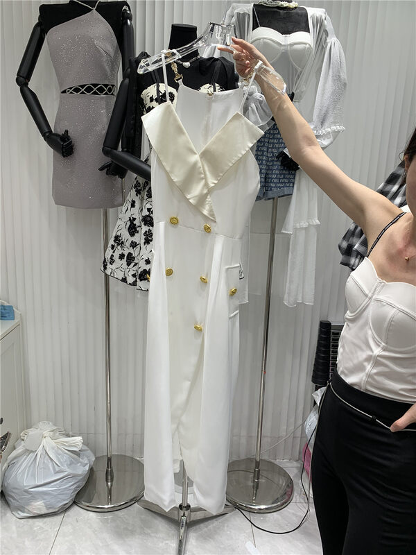 [mialiesy] temperament metal buckle decorative suspender dress 539# hjy