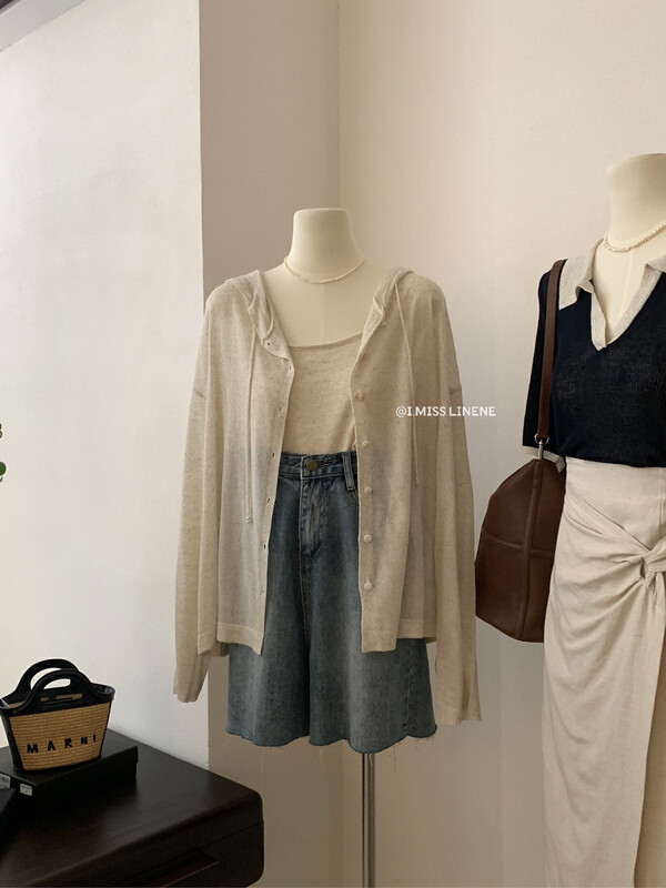 [Imiss] simple Korean casual hooded knitted cardigan cx0211\lsw