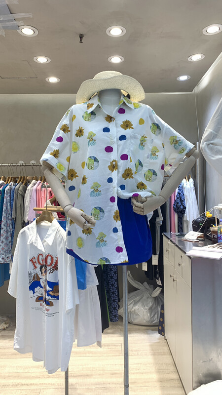 [yj.simple] Korean version versatile printed short sleeved shirt y003-3053# ozq
