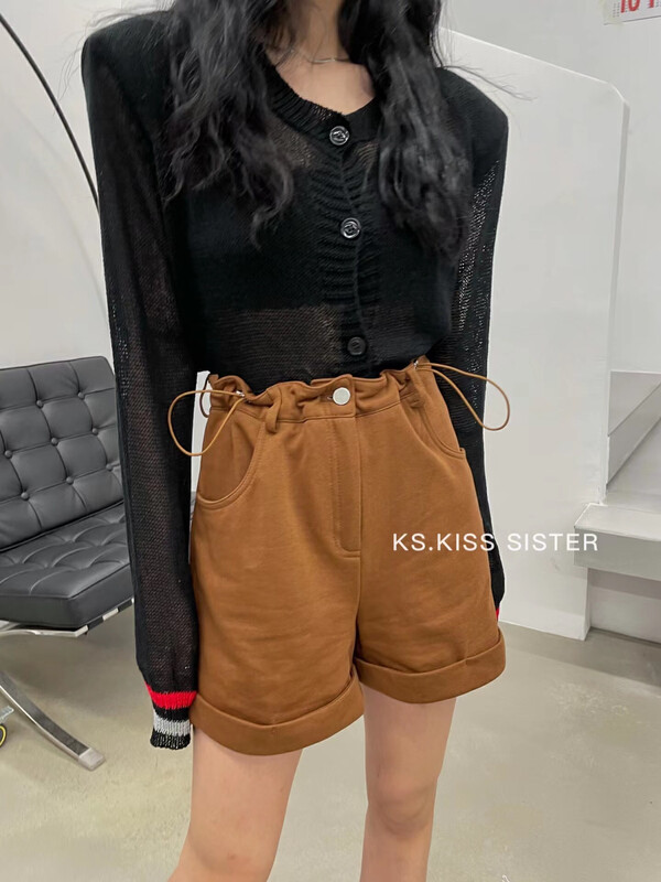 [KS] Korean drawstring flower bud casual shorts 22188 \cqw