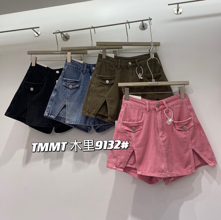 [jiajiatmmt wooden lining] design sense solid color irregular skirt pants j9132# L