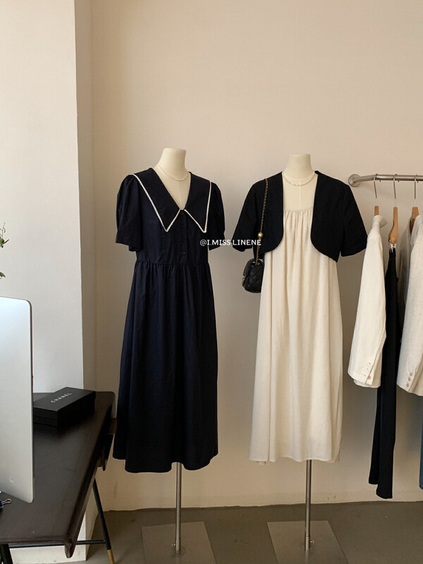 [Imiss] French color contrast doll neck thin dress (dress only) cx6323# Fhx