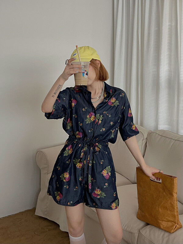 [yj.simple] Tencel denim printed Jumpsuit 3100 # ozq