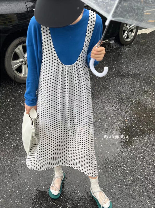 [JY] wave point design large U-neck loose dress 650035; CLS