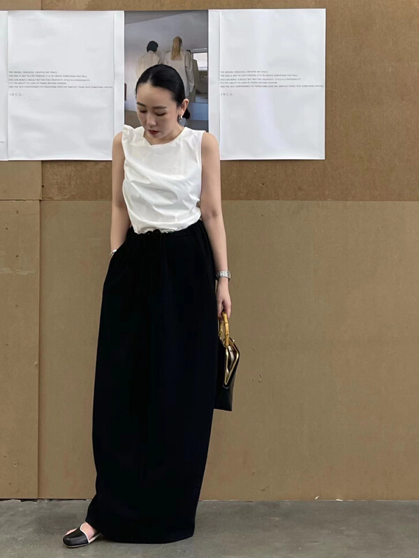 [cottoncandy] niche design pleated sleeveless vest / sling 22s628# jhy