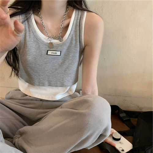 Fake two-piece vest Suspenders for women to wear inside and outside, with a sense of minority design in summer and South Korea