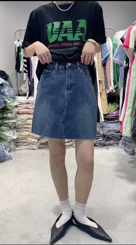 【D+（AIT.)】 High waist washable versatile skirt 039# ozq
