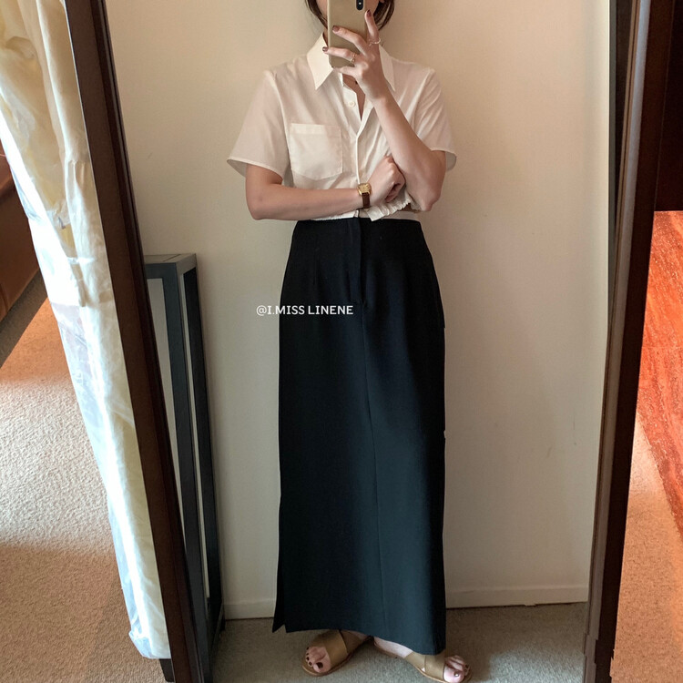 [Imiss] Korean Casual Short drawstring short sleeved shirt cx10130# Fhx