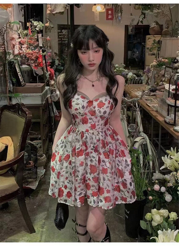 [little woman] pure desire wind suspender floral dress 22237 \pcz
