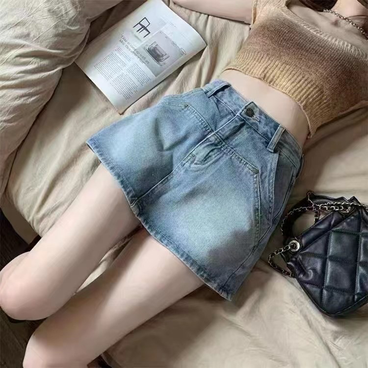 [jiajiatmmt Muli] Spice Girls' anti light A-line denim skirt pants j8771# L