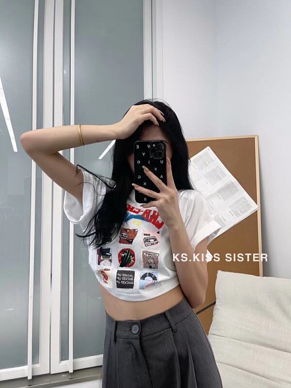 [KS] Spice Girl design Vintage short sleeve T-shirt 22173\cqw