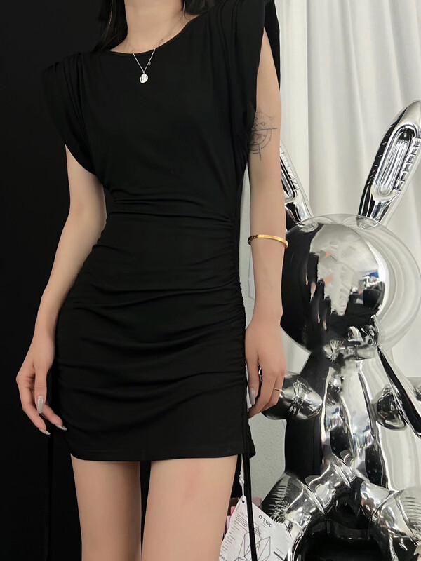 [d.two D2] drawstring pleated waist dress 2203368 \zxl