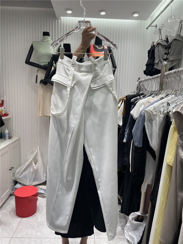 [mialiesy] personalized work clothes, versatile casual pants (with detachable straps) 678# PCZ