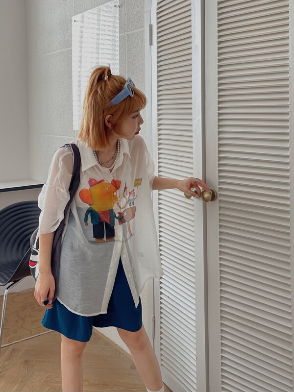 [yj.simple] Korean light bear short sleeve shirt 3106 \ozq