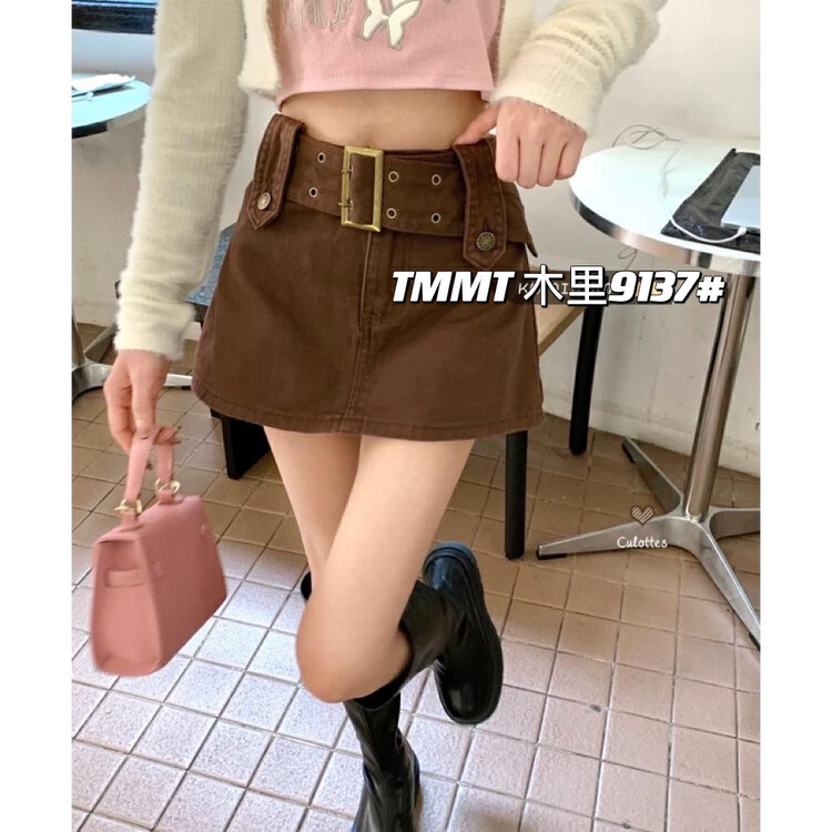 [jiajiatmmt Muli] sexy high-grade denim skirt pants (with belt) 9137# L