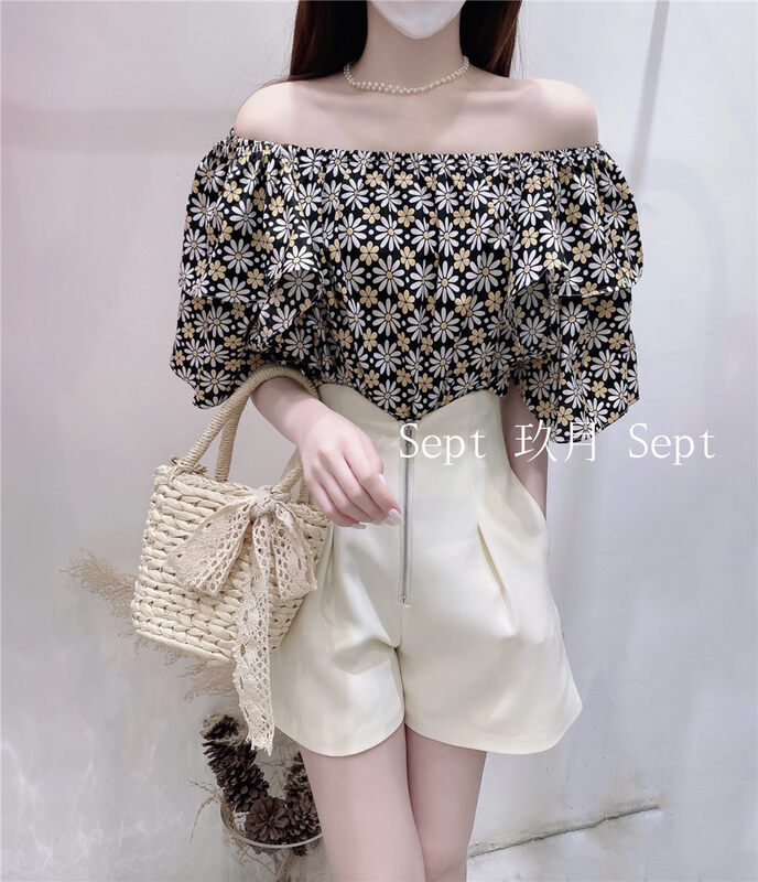 [Sept] high waist slim versatile zipper casual shorts 6005-4\zxx