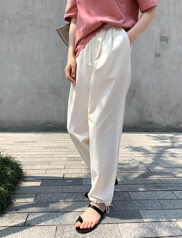 [yj.simple] drawstring cotton comfortable casual pants y003-2317# ozq