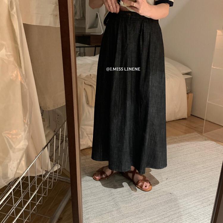 [Imiss] retro niche versatile denim skirt cx8080# Fhx