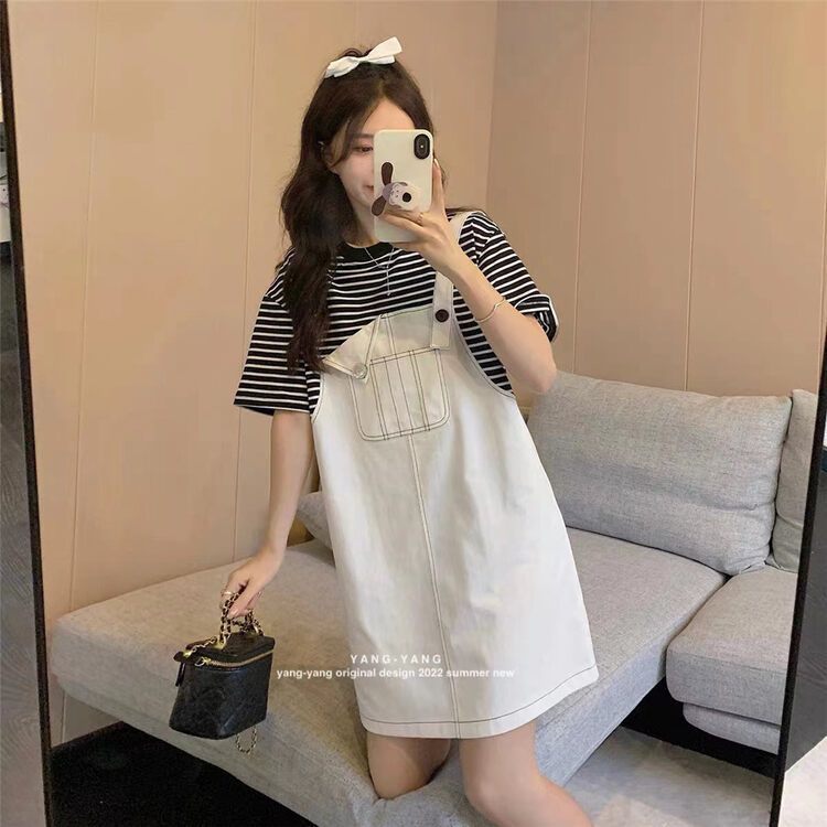 [Yang Yang] Korean version Japanese fake two slim dresses c6306# CLS