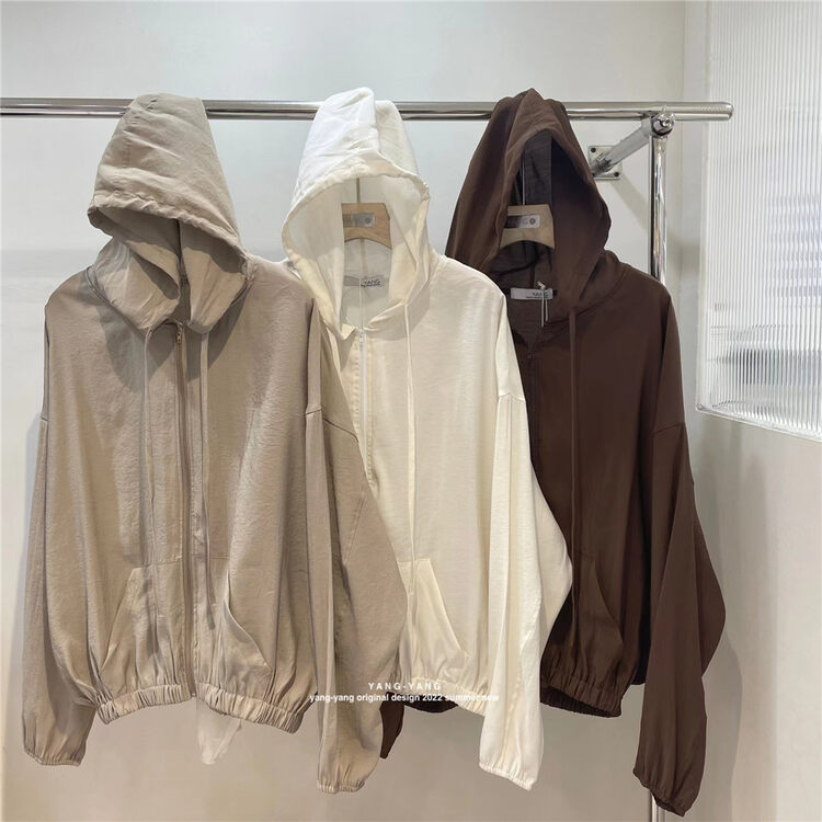 [Yang Yang] Korean style versatile hooded long sleeved sunscreen shirt c5032# CLS