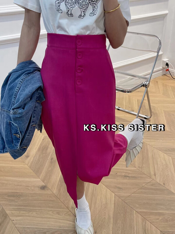 Original price 89.11! New year in early spring! [KS] loose and versatile, slim, solid color high waist skirt 22060 \ozq