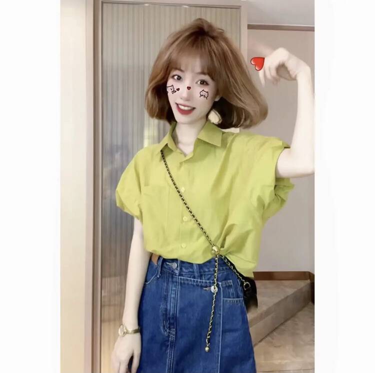 [I-D] Korean versatile pocket sleeve shirt ys6016\ll
