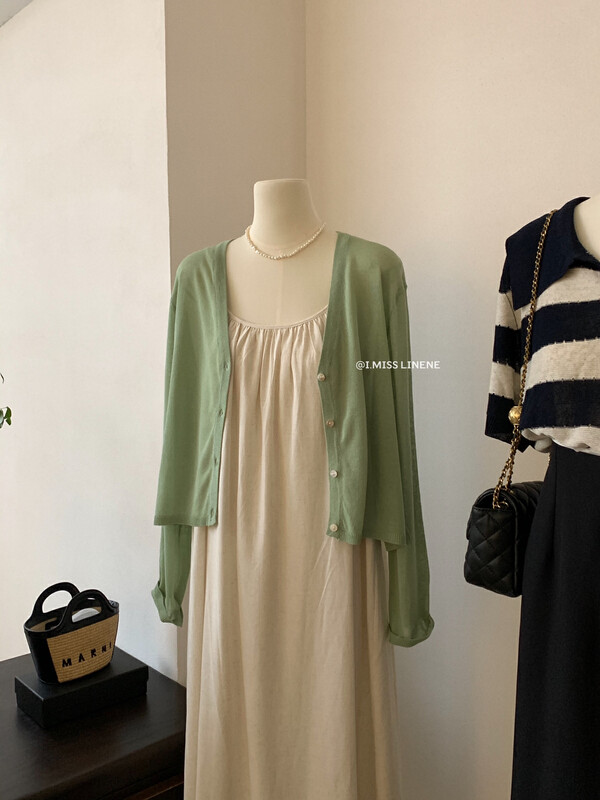 [Imiss] Korean version simple and versatile sunscreen knitted cardigan cx0218# Fhx