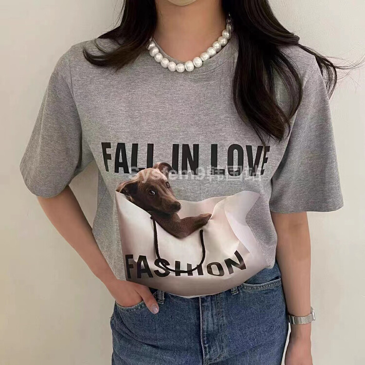 [yj.simple] Korean versatile printed letter short sleeve T-shirt y003-3022# ozq