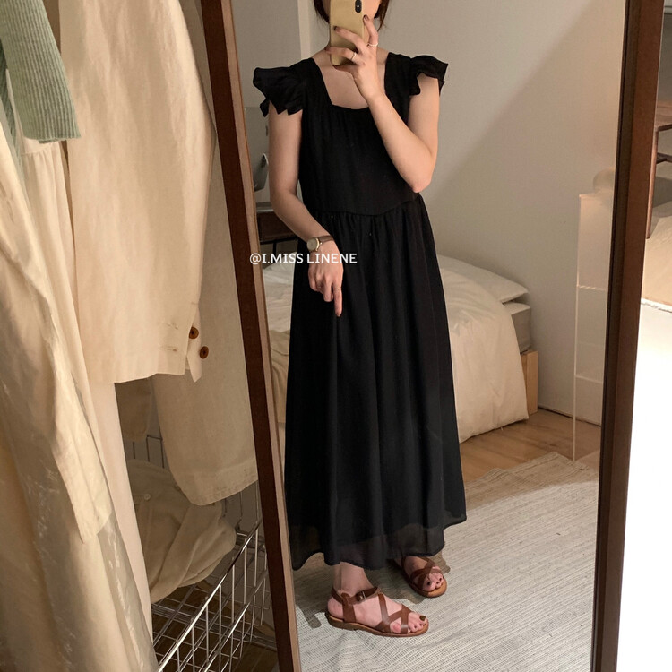 [Imiss] French gentle fairy small fly sleeve dress cx3378# Fhx