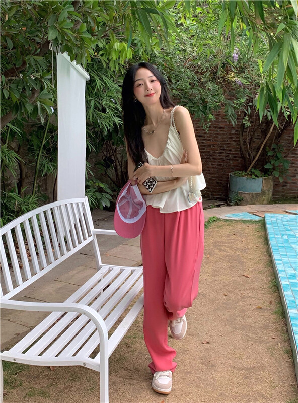 [dolly] summer cream Qiao loose elastic wide leg pants 2115\pcz