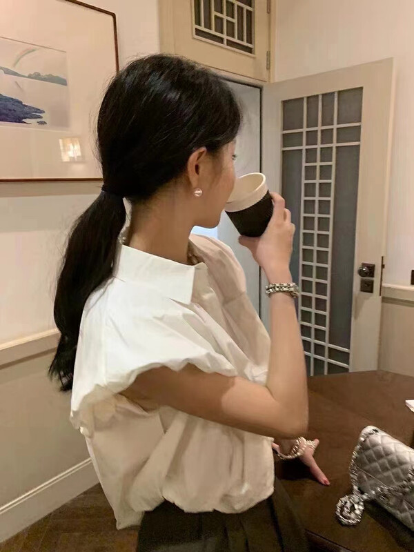 [the fan] design sense Feifei sleeve shirt 502906# PCZ