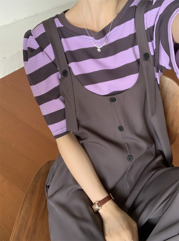 [dolly] versatile loose striped short sleeved T-shirt 6171# PCZ
