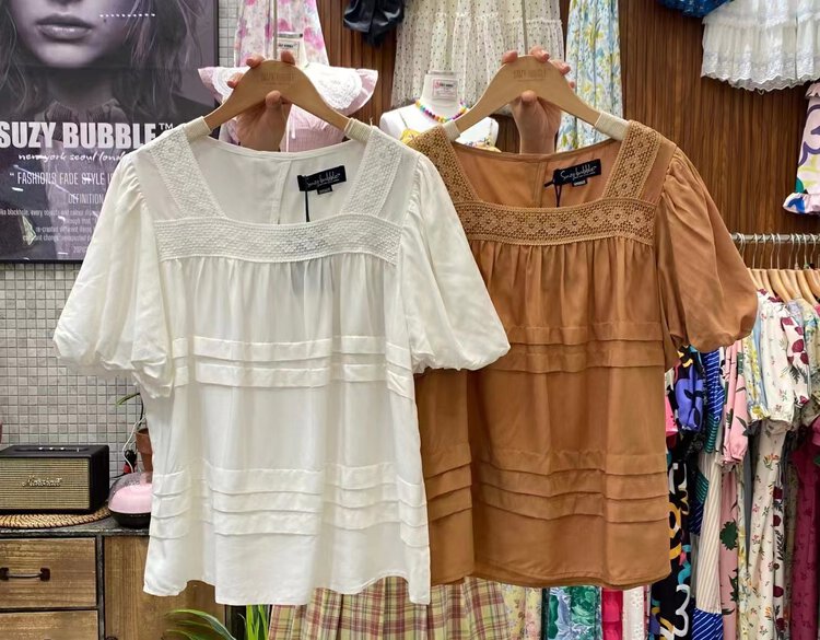 [suzybubble] ladies' square neck solid color shirt ys3-806# WPL